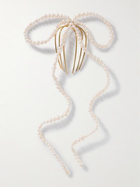 Gold-plated Pearl Hair Comb