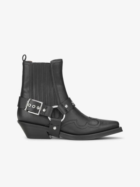BLACK LOW CUT WESTERN CHELSEA BOOTS