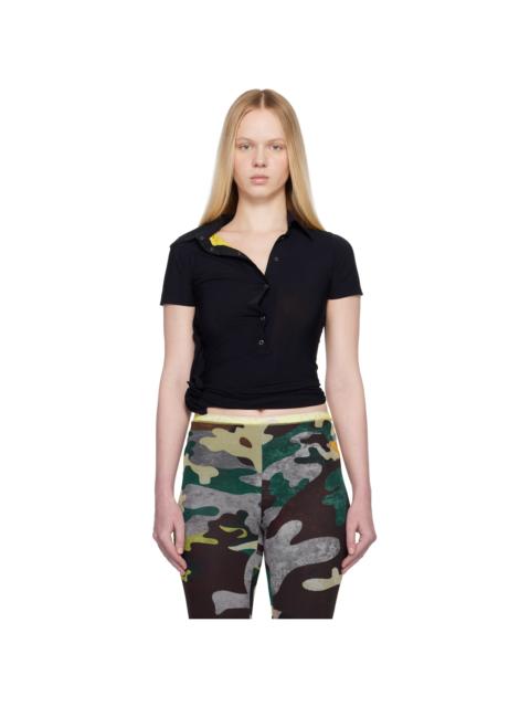 Black Twisted Reversed Polo