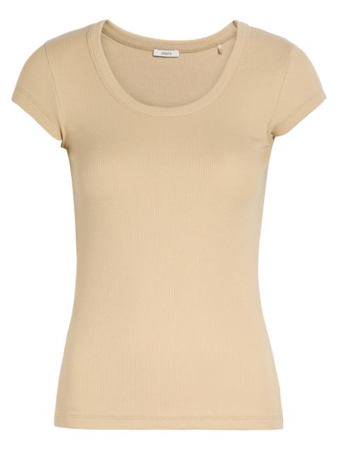 Joseph Saba Ribbed Stretch-cotton top