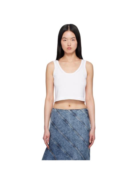 White Crop Tank Top