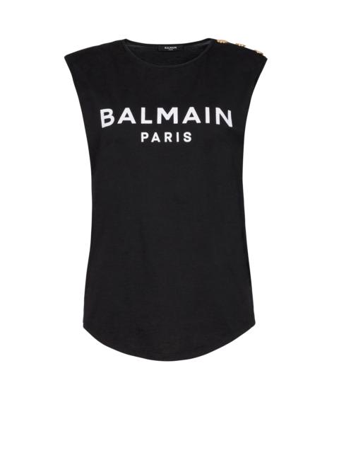 Eco-designed cotton T-shirt with Balmain logo print