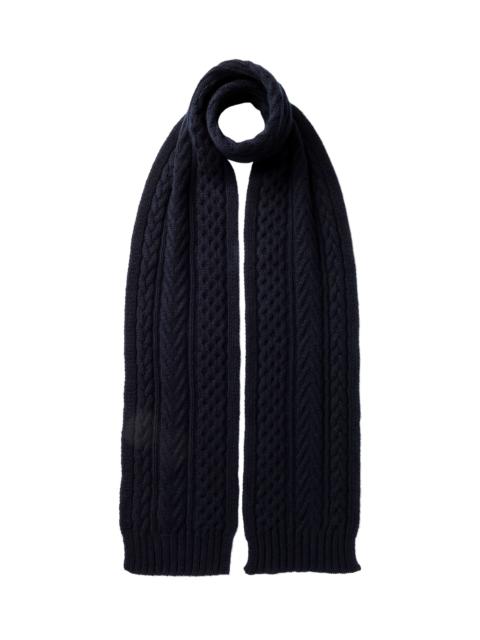 Aran Cable Navy Cashmere Scarf