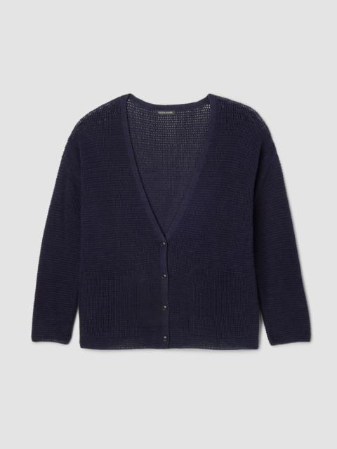 Peruvian Cotton Blend V-Neck Cardigan