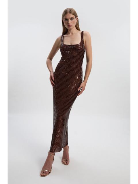 Petite Premium Crystal Embellished Midi Dress