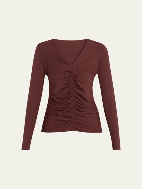 Pure Ruched Long-Sleeve Top