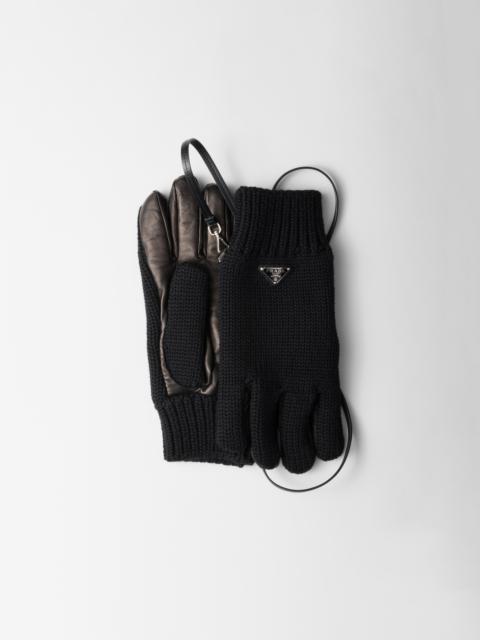 Wool and nappa leather gloves