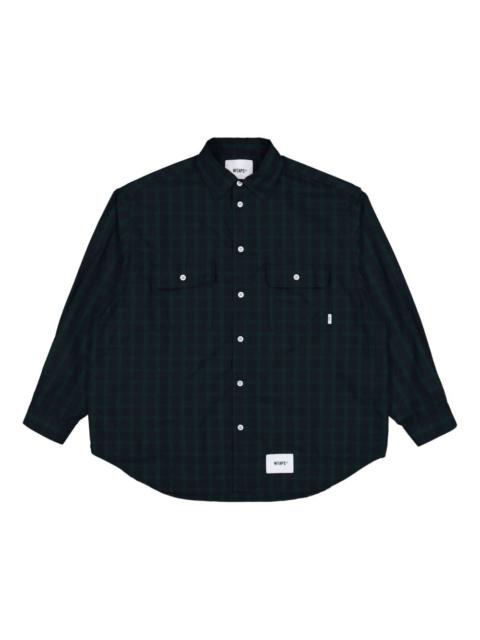 pocket-detail plaid shirt