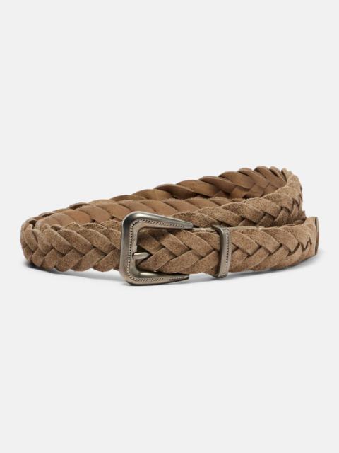 Braided suede belt