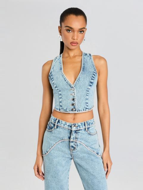 JORDI EMBELLISHED DENIM VEST