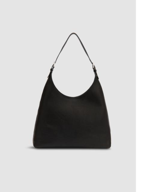 Camryn Black Washed Leather Shoulder Bag