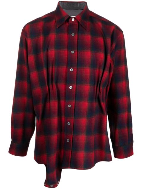 x Pendleton checked wool playsuit shirt