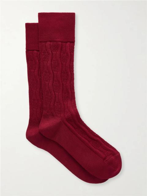 Jacquard-knit Cotton-blend Socks