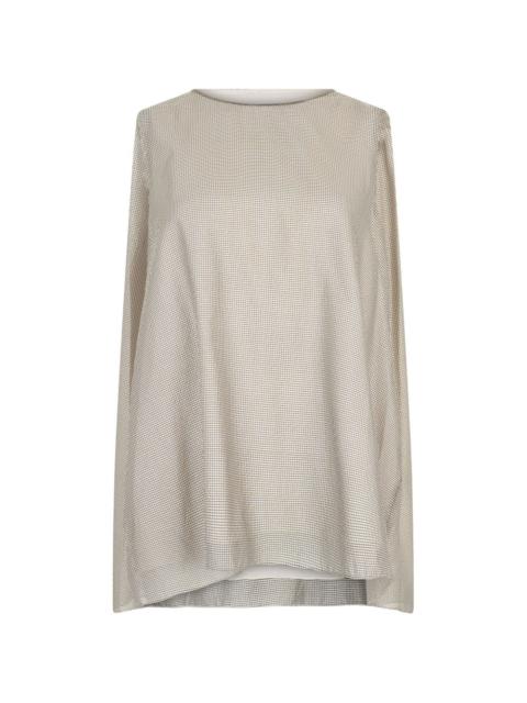 checked sleeveless top