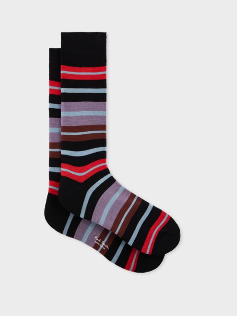Black Multistripe Socks