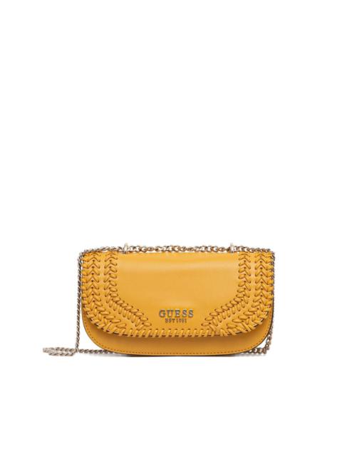 Tatum mini woven chain-strap cross-body bag