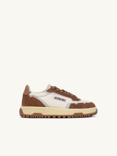 WILDPACE LOW SNEAKERS IN MESH AND SUEDE COLOR MARSHMALLOW AND CIGAR