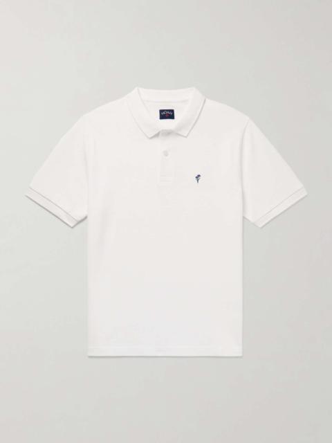 Iris Embroidered Cotton-Piqué Polo Shirt