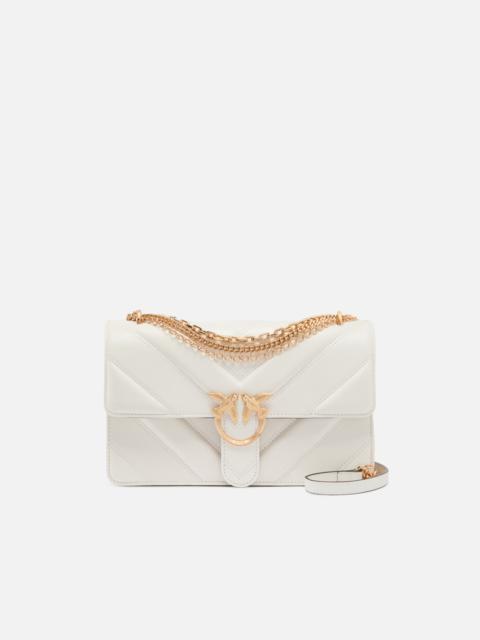 LOVE BAG ONE MEDIUM SHOULDER BAG IN CHEVRON LEATHER AND NAPPA WITH TRIPLE CHAIN