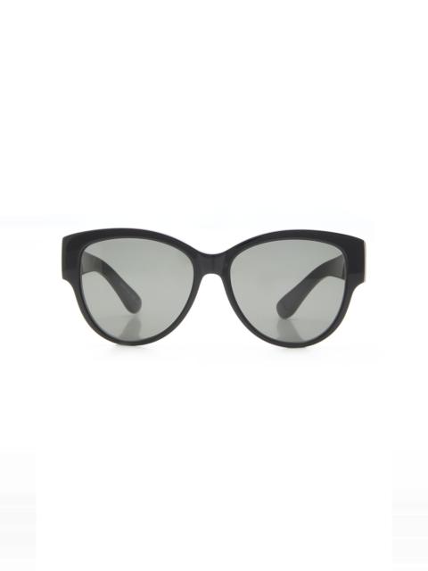 Oversized Round-Frame Acetate Sunglasses black