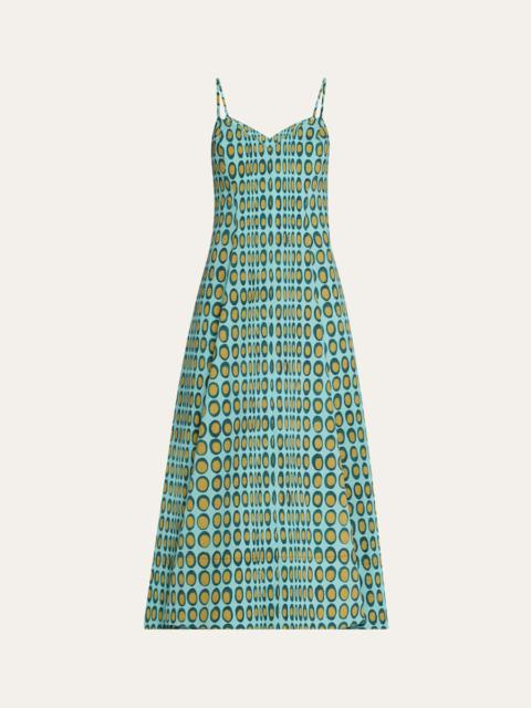 Wiggle Dot V-Neck Midi Dress