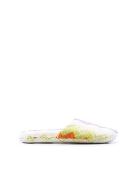zigzag-print slippers