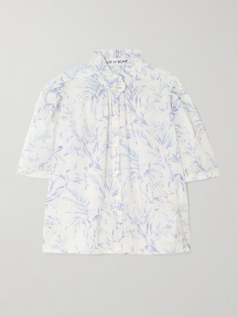 Winn Ruffled Printed Cotton-voile Shirt
