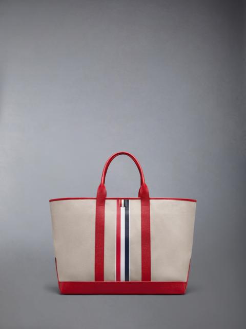 RWB STRIPE MEDIUM TOOL TOTE IN SALT AND PEPPER COTTON CANVAS