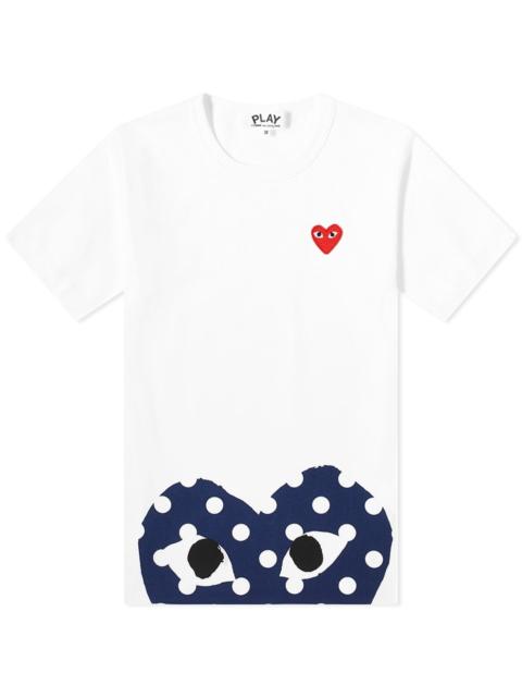 Comme des Garcons Play Women's Polka Dot Hem Heart Tee