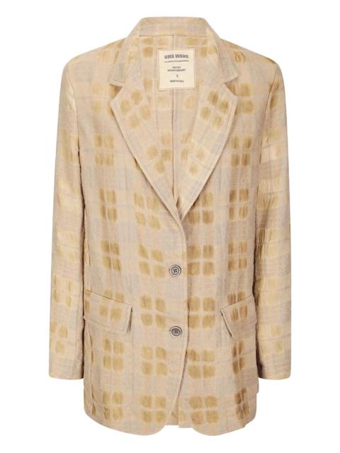 square-pattern blazer