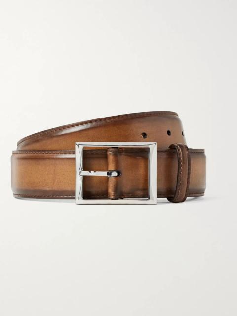 3.5cm Brown Classic Leather Belt Tan