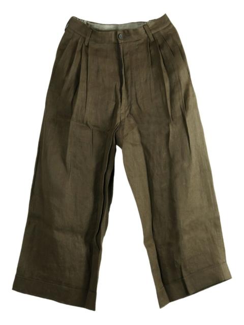 pleated patterned trousers