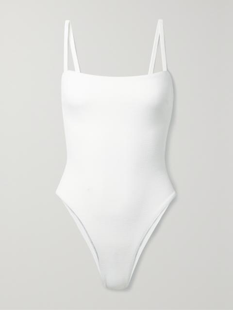 Petite Square Recycled-seersucker Swimsuit
