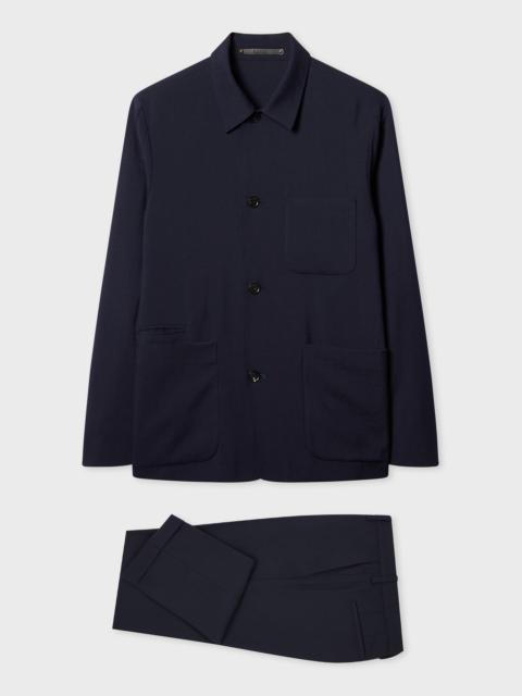 Navy Two-Ply Hopsack Wool Work Co-ord