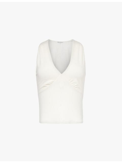 Bowie sleeveless V-neckline jersey top