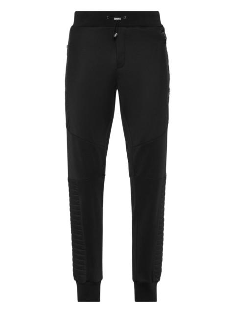 biker-quilted track pants