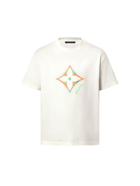 Monogram Flower 3D Gradient Print T-Shirt