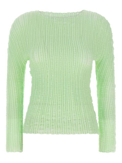 pleated boat-neck top