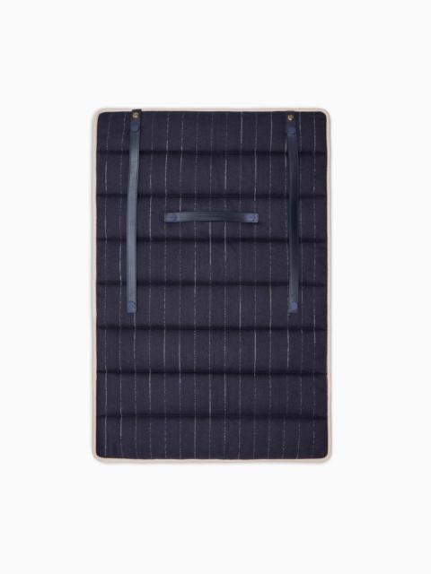 POLDO X GIORGIO ARMANI TRAVEL MAT IN PINSTRIPED VIRGIN WOOL