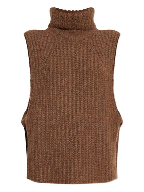 turtleneck ribbed vest