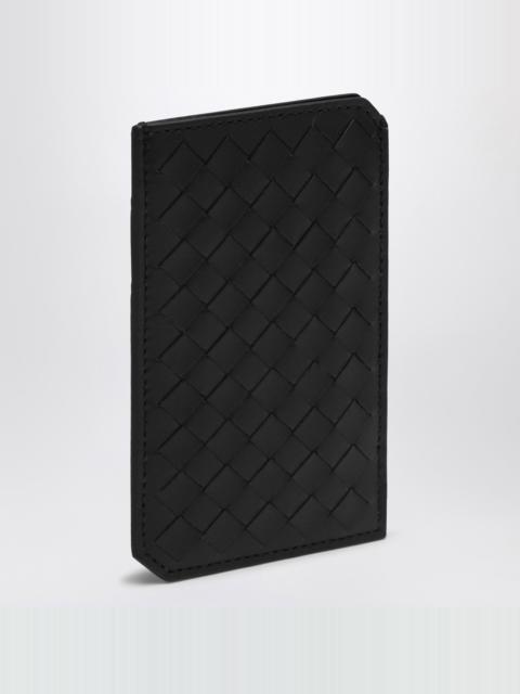 Black Intrecciato vertical card holder