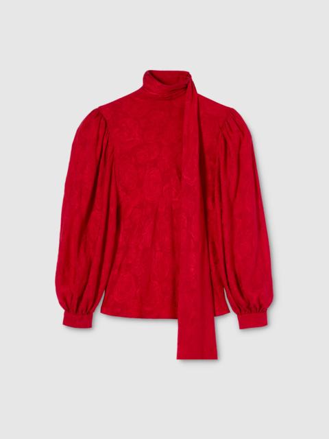 Silk twill jacquard shirt