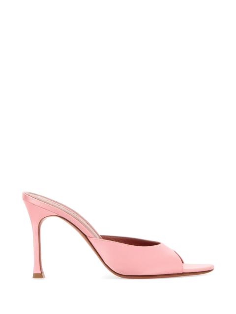 Pastel pink satin Alexa mules