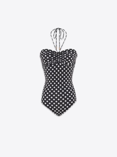 dotted bustier swimsuit