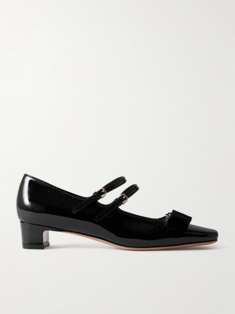 Vara Bow-embellished Patent-leather Mary Jane Pumps