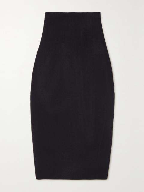 Vb Body Ribbed Stretch-knit Midi Skirt