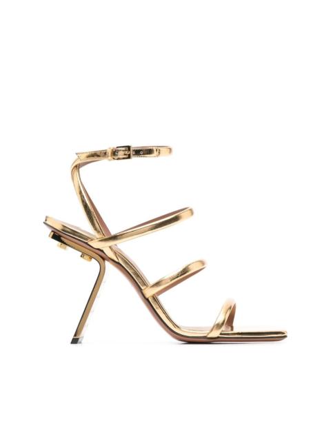 100mm metalic angular-heel sandals