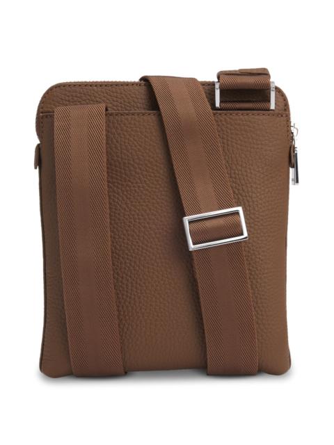 ENVELOPE BAG IN GRAINED ITALIAN LEATHER WITH EMBOSSED LOGO