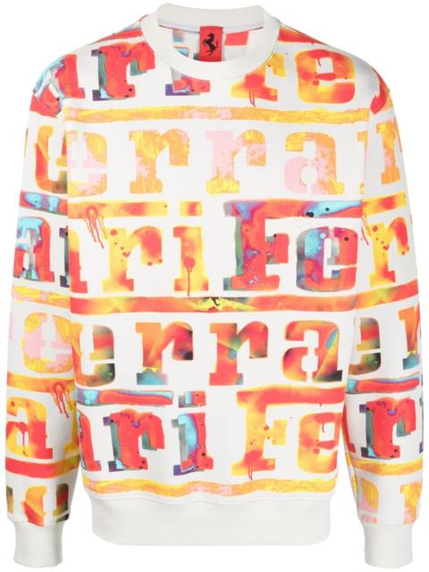 graffiti logo-pattern sweatshirt