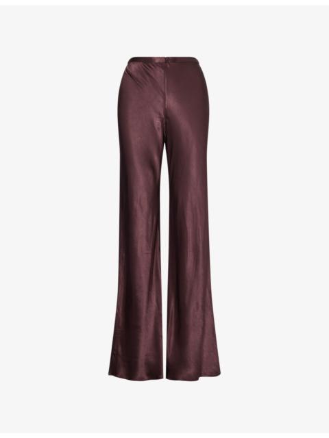 La Lune Wide-Leg Satin Trousers